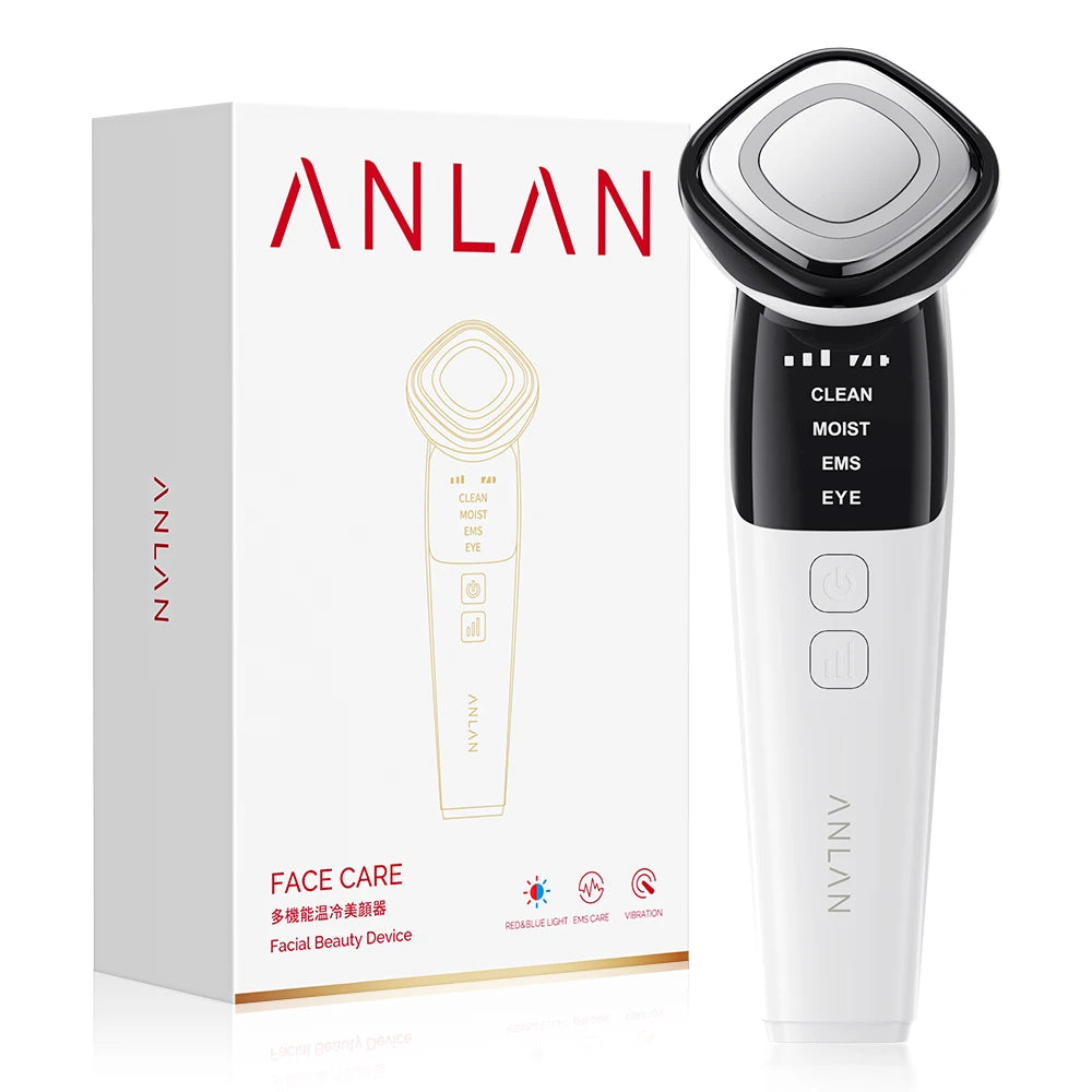 ANLAN EMS Facial Massager Face Lifting LED Photon Deep Cleaning Skin Wrinkle Removing Heat Vibration Skincare Beauty Device