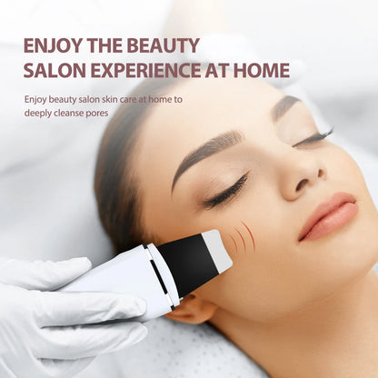 Ultrasonic Skin Scrubber Peeling Blackhead Remover Deep Face Cleaning Ultrasonic Ion Acne Pore Cleaner Facial Shovel  Scrubber